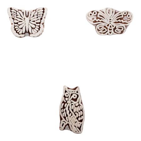 Set of 3 Piece New Mix Wooden Printing Block